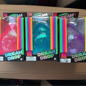 Nee Doh Dream Drop Glitter Squishy Stress Toy - Pink, Teal, Purple